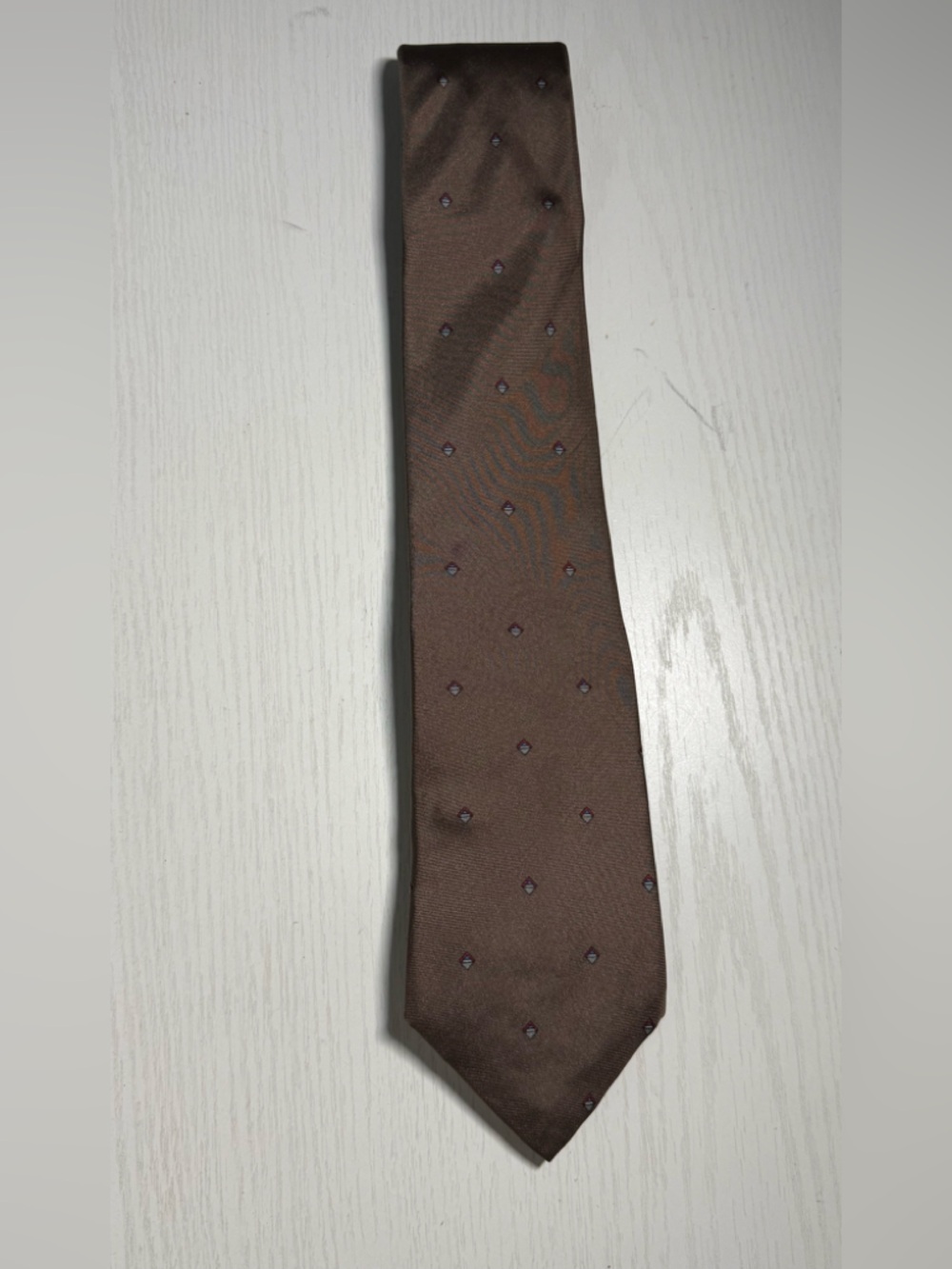 Dior Brown Tie with Tiny Geometric Dots 100% silk